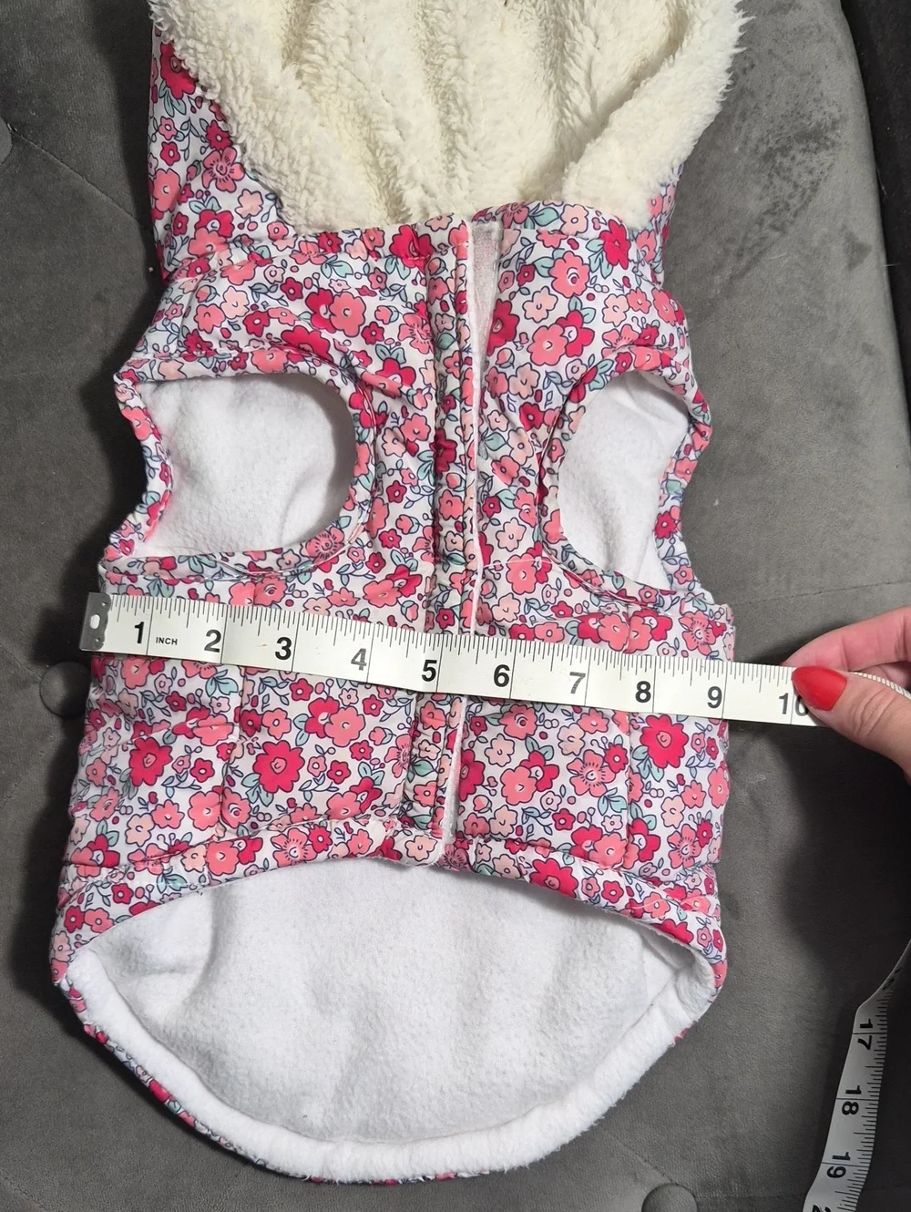 Pink Floral Sherpa-Lined Dog Vest Clothing